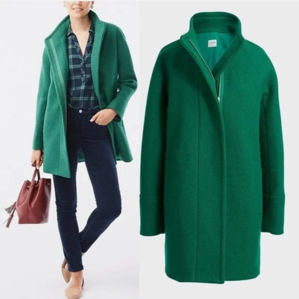 J Crew‎ Green Zip-Up Coat